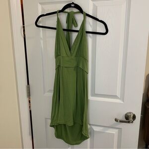 Elegant Green Halter HiLo Tank Top